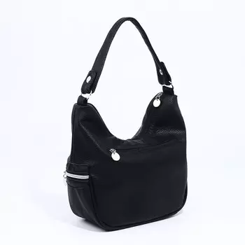 Сумка - мешок женская на молнии, 261026 см, чёрная