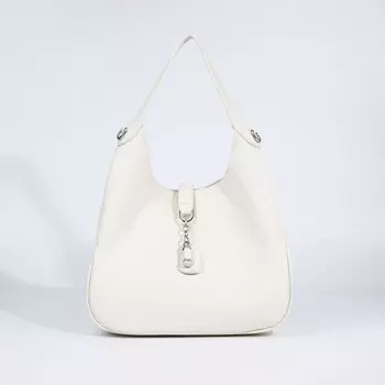 Сумка-мешок на молнии, наружный карман, цвет белый