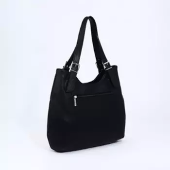 Сумка-мешок на молнии, наружный карман, цвет чёрный