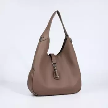 Сумка-мешок на молнии, наружный карман, цвет коричневый