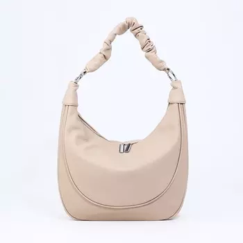 Сумка - мешок женская на молнии, 33238 см, бежевая