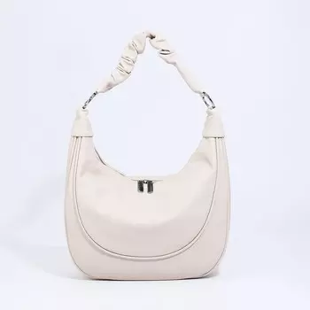 Сумка - мешок женская на молнии, 33238 см, светло-бежевая