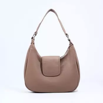 Сумка женская на молнии, цвет тёмно-бежевый