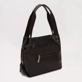 Сумка-тоут, отдел на молнии, 2 наружных кармана, цвет коричневый