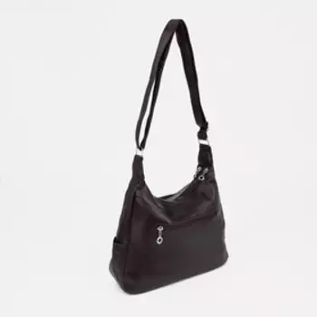 Сумка-мешок, отдел на молнии, 2 наружных кармана, регулируемый ремень, цвет коричневый