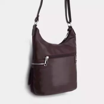 Сумка-мешок, отдел на молнии, 3 наружных кармана, регулируемый ремень, цвет бордовый