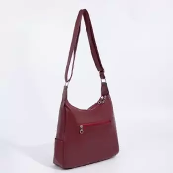 Сумка-мешок, отдел на молнии, 3 наружный кармана, регулируемый ремень, цвет бордовый