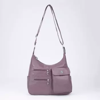 Сумка-мешок, отдел на молнии, 4 наружных карманов, регулируемый ремень, цвет пудра