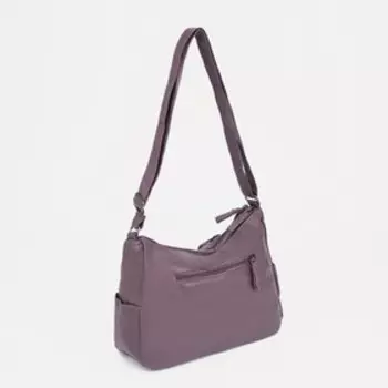 Сумка-мешок на молнии, 5 наружных кармана, регулируемый ремень, цвет пудра