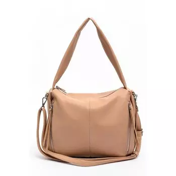 Сумка мешок, отдел на молнии, цвет бежевый