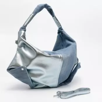 Сумка мешок, отдел на молнии, цвет голубой