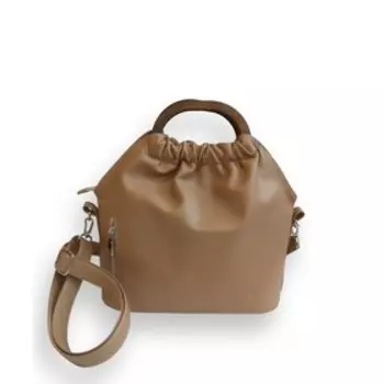 Сумка мешок, отдел на молнии, цвет капучино 25х11х28см