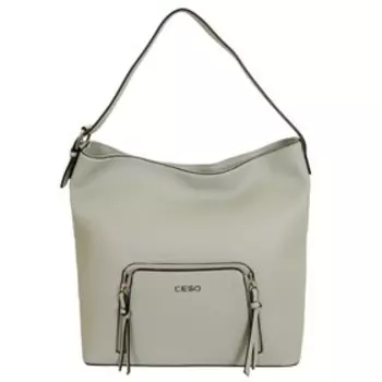 Сумка мешок, отдел на молнии, цвет Серый 33х34х14см