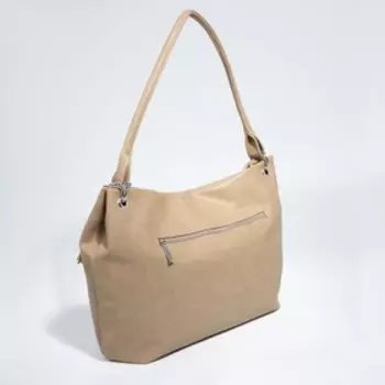 Сумка-мешок, отдел на молнии, наружный карман, цвет бежевый