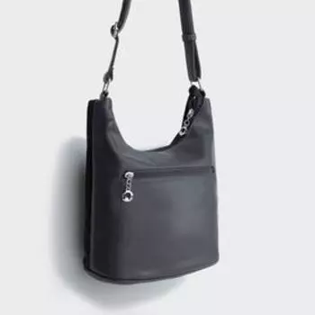 Сумка-мешок, отдел на молнии, наружный карман, цвет серый