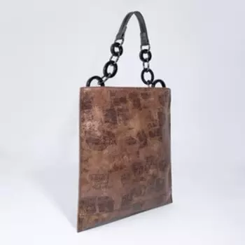 Сумка-тоут на молнии, наружный карман, длинный ремень, цвет коричневый