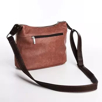 Сумка-мешок "Саломея" на молнии, цвет коричневый/бежевый