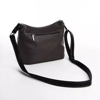 Сумка-мешок "Саломея" на молнии, цвет серый/чёрный