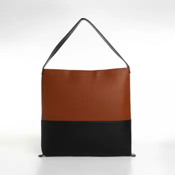 Сумка - мешок женская на молнии, 40336 см, рыжая/чёрная