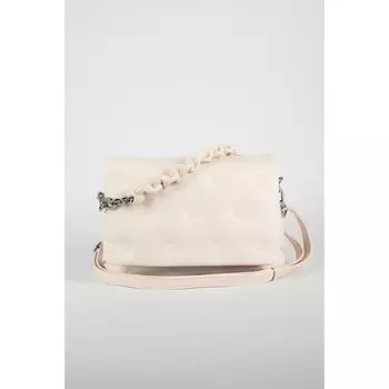 Сумка мессенджер, 2 отдела на клапане, цвет светло-бежевый 29х20х9см