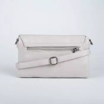 Сумка-мессенджер на молнии, наружный карман, цвет серый