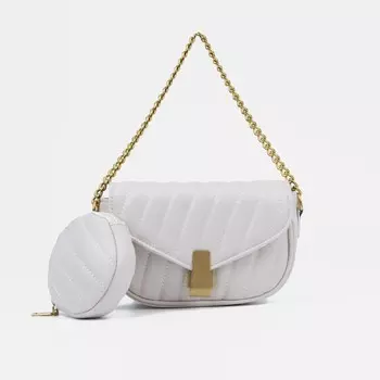 Сумка женская мессенджер на клапане, 18512 см, белая