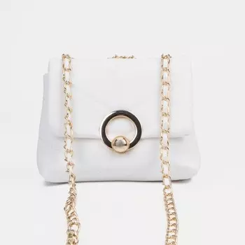 Сумка женская мессенджер на клапане, 17.5614.5 см, белая