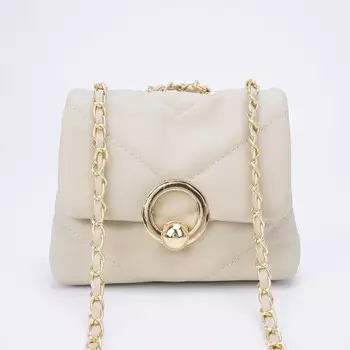 Сумка женская на клапане, цвет бежевый