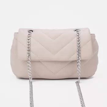 Сумка женская на клапане, цвет бежевый