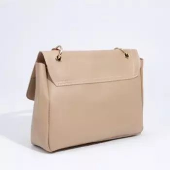 Сумка женская мессенджер на клапане, 26718 см, бежевая
