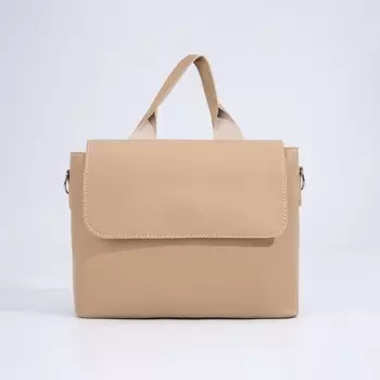 Сумка женская на клапане, цвет бежевый