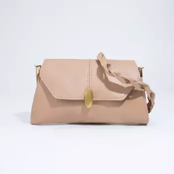 Сумка женская на клапане, цвет бежевый