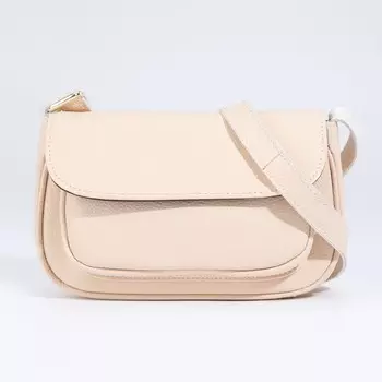 Сумка-мессенджер на клапане, цвет бежевый