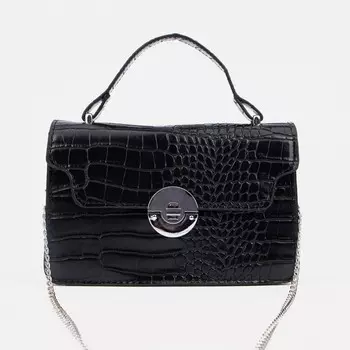 Сумка-мессенджер на застёжке, цвет чёрный