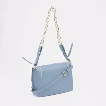 Сумка-мессенджер на клапане, цвет голубой