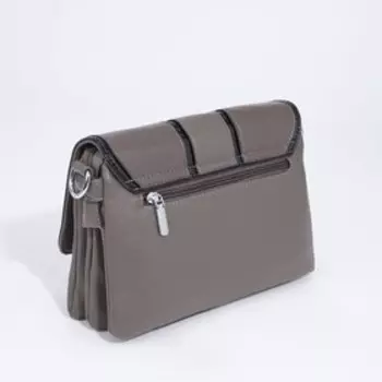 Сумка-мессенджер на клапане, цвет хаки/серый