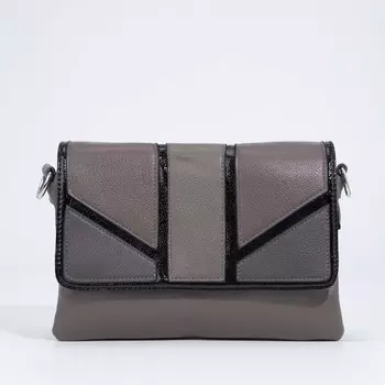 Сумка-мессенджер на клапане, цвет хаки/серый