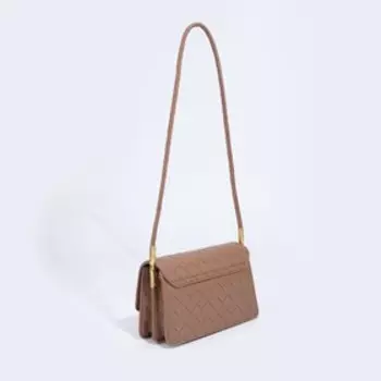 Сумка женская мессенджер на клапане, 22814 см, коричневая