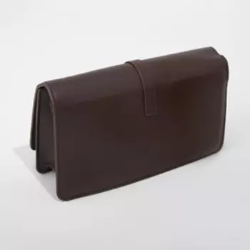 Сумка-мессенджер на клапане, цвет коричневый