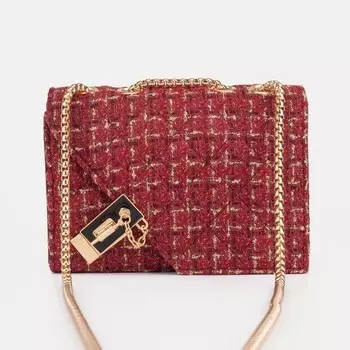 Сумка мессенджер на клапане, цвет красный