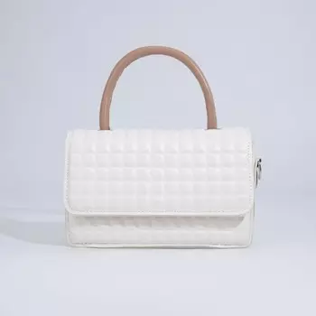 Сумка-мессенджер на клапане, цвет молочный