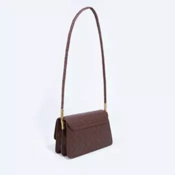 Сумка женская на клапане, цвет тёмно-коричневый