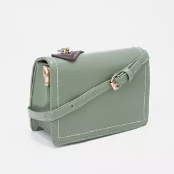 Сумка-мессенджер на клапане, цвет зелёный