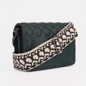 Сумка-мессенджер на клапане, цвет зелёный