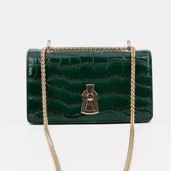 Сумка-мессенджер на застёжке, цвет зелёный