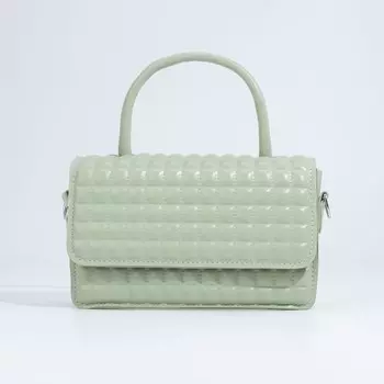 Сумка-мессенджер на клапане, цвет зелёный