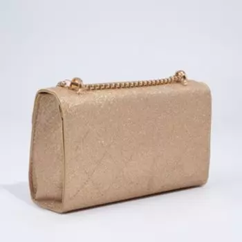 Сумка-мессенджер на клапане, цвет золотой