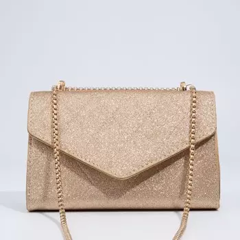 Сумка-мессенджер на клапане, цвет золотой