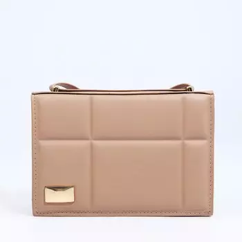 Сумка женская мессенджер на магнитах, 19513 см, бежевая