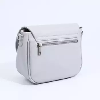 Сумка-мессенджер RICHET на магните, 2 длинных ремня, цвет серый